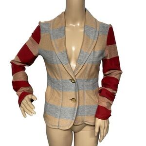 Anthropologie Saturday Sunday Beige XS Striped Blazer NWT
